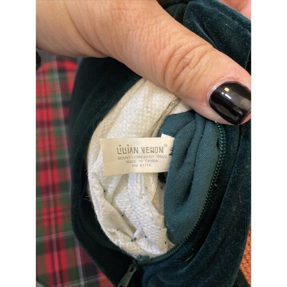 Vintage Christmas Pillow Wool Needlepoint Velvet Backing Santa Tree - Picture 6 of 10